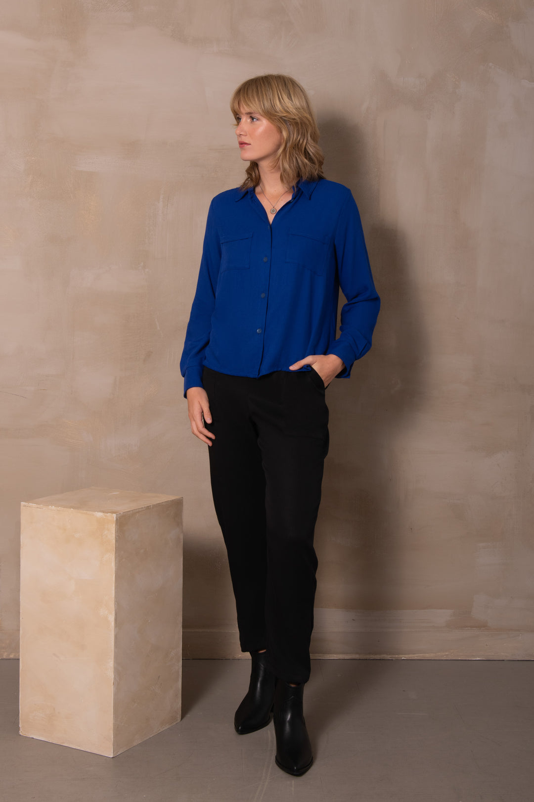 Cassiopée Blouse - Navy Abstract