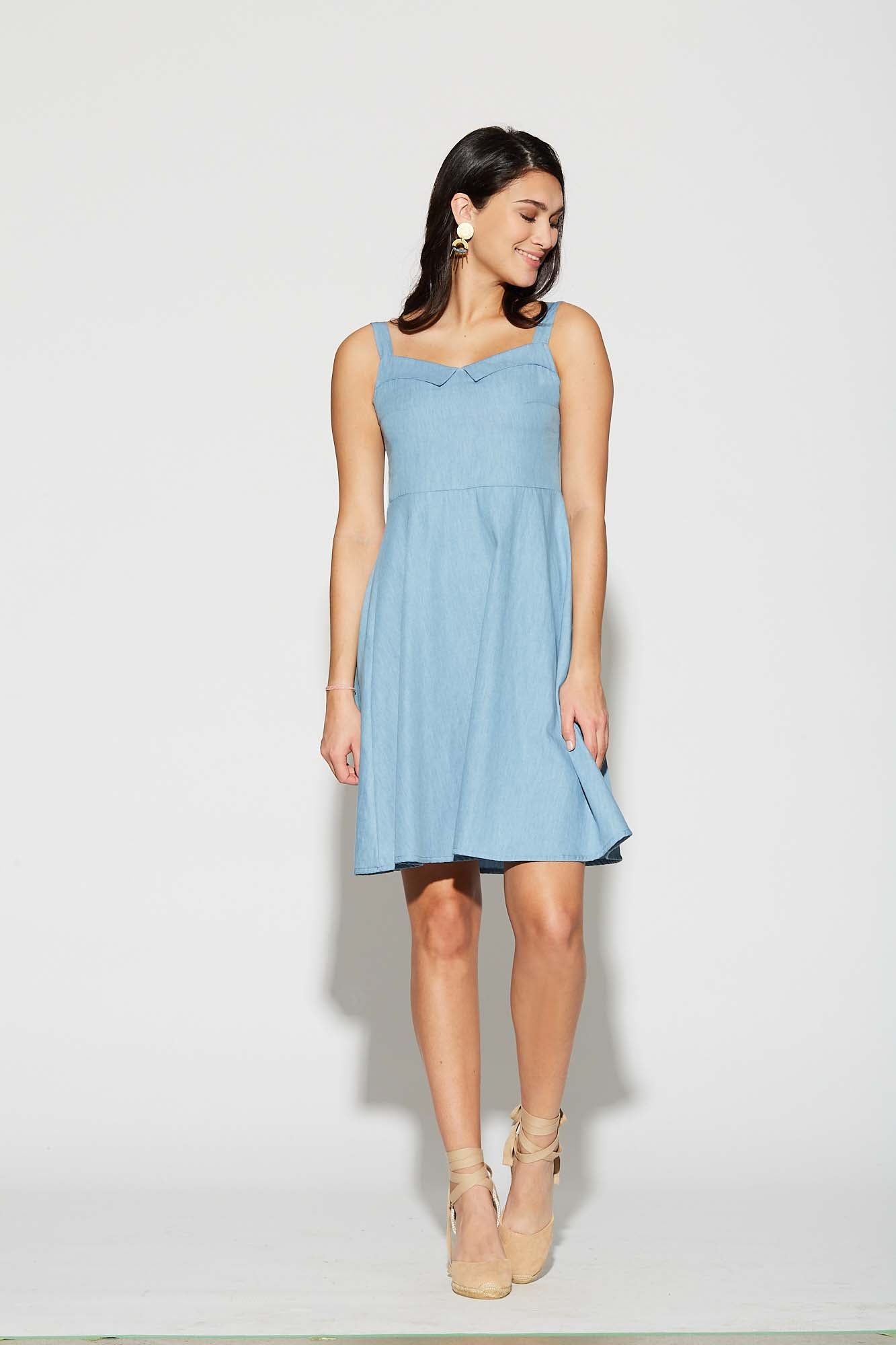 Nostalgia Dress (Pale Chambray) Imperfect Cherry Bobin