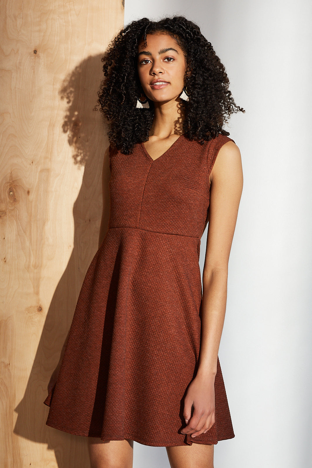 Rust Quilted Harper Dress Cherry Bobin