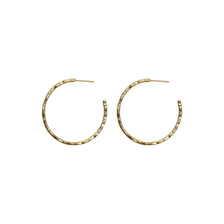 Boucles d'oreilles anneaux martelés or