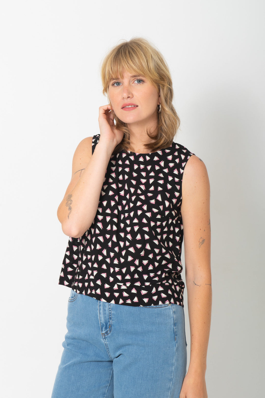 Cami imprimé - Fleurs blanches