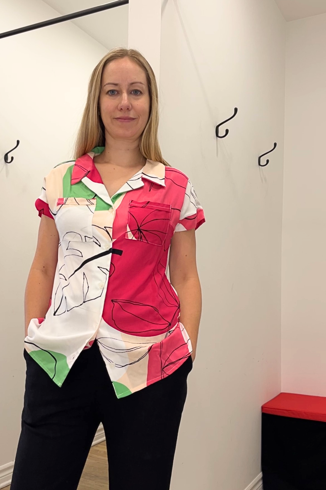 Chemise Cool Vibes - Abstrait blanc-rose-vert
