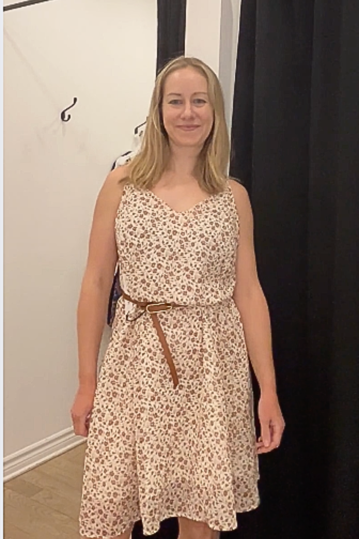Robe Souffle léger - Fleur beige & brun