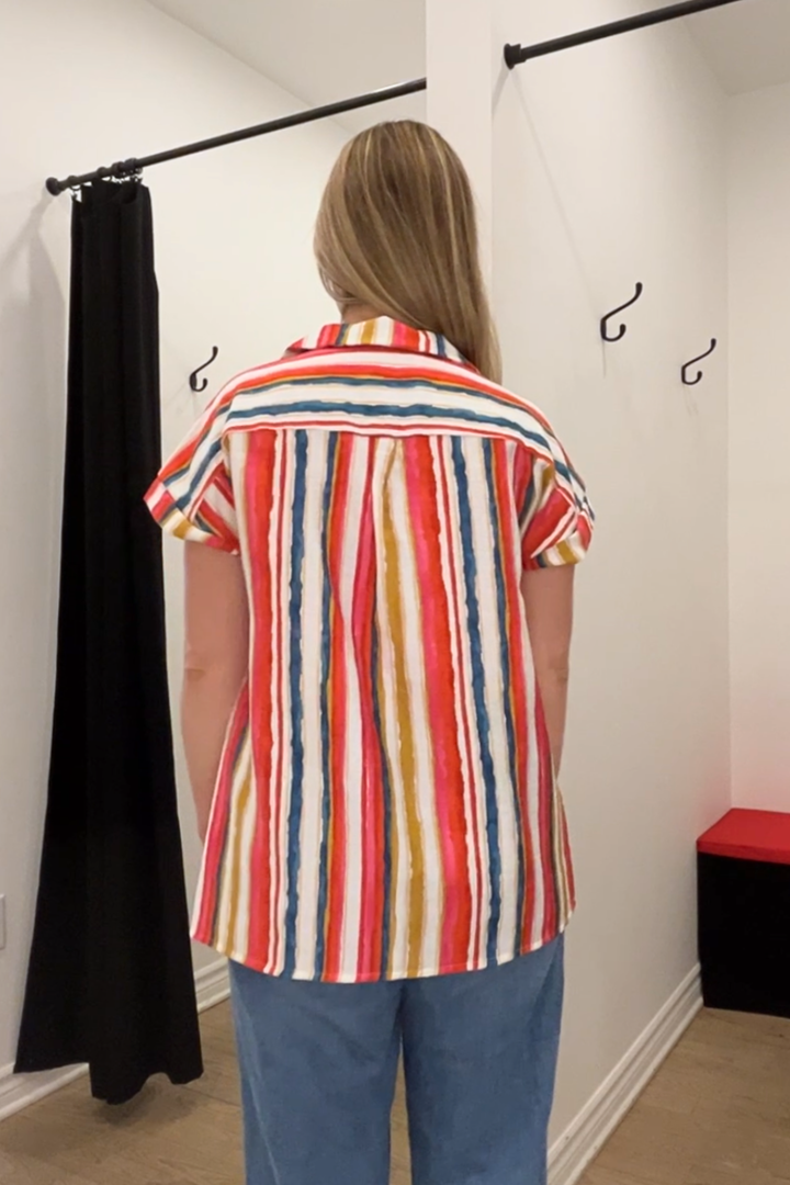 Chemisier Cool Vibes - Ligné multicolore