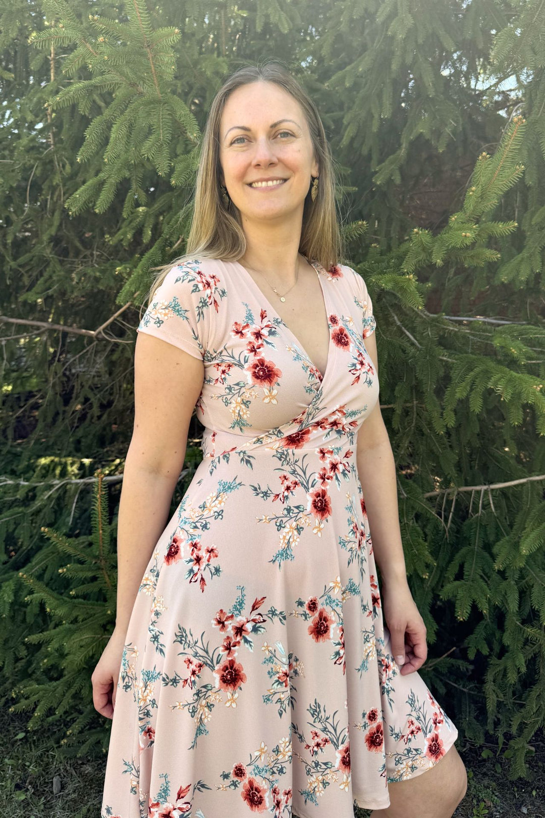 Robe Fiesta - Fleurie fond beige