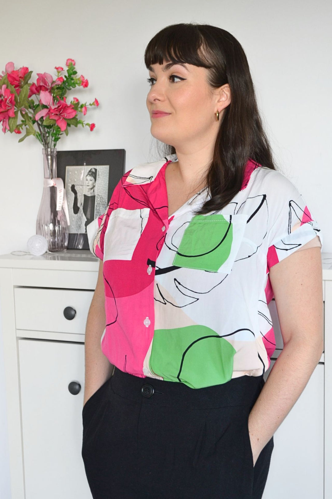 Chemise Cool Vibes - Abstrait blanc-rose-vert