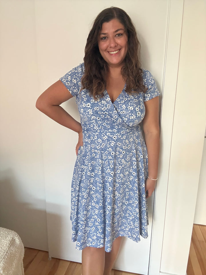Robe Fiesta - Fleuri bleu