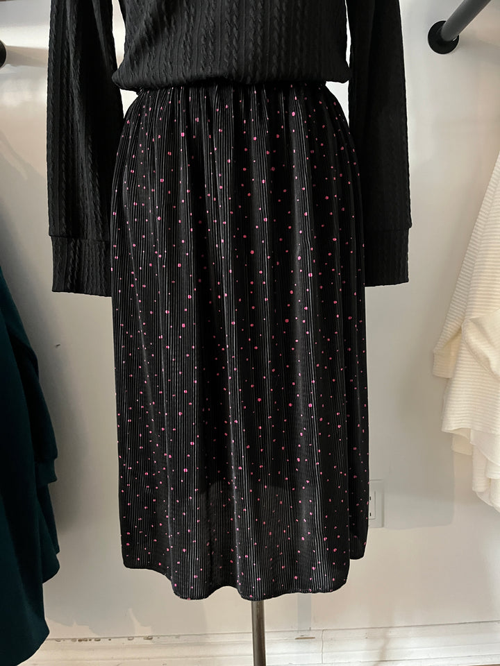 Jupe plissée Dahlia pois rose