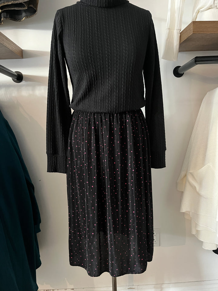 Jupe plissée Dahlia pois rose