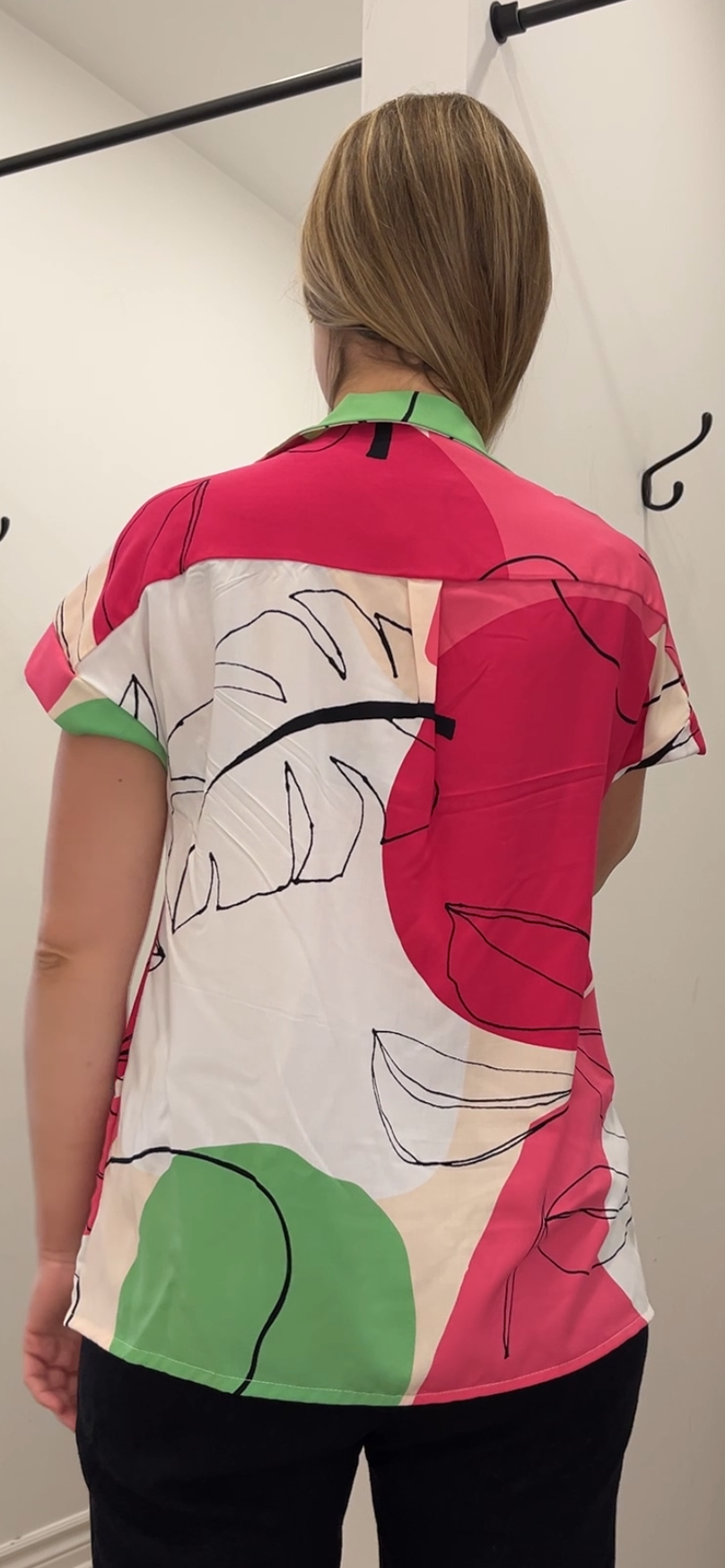 Chemise Cool Vibes - Abstrait blanc-rose-vert