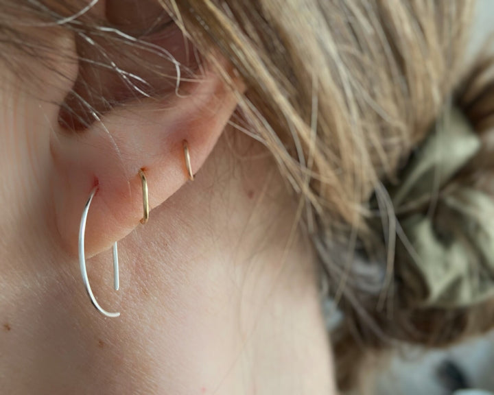 Anneaux demi lune sterling