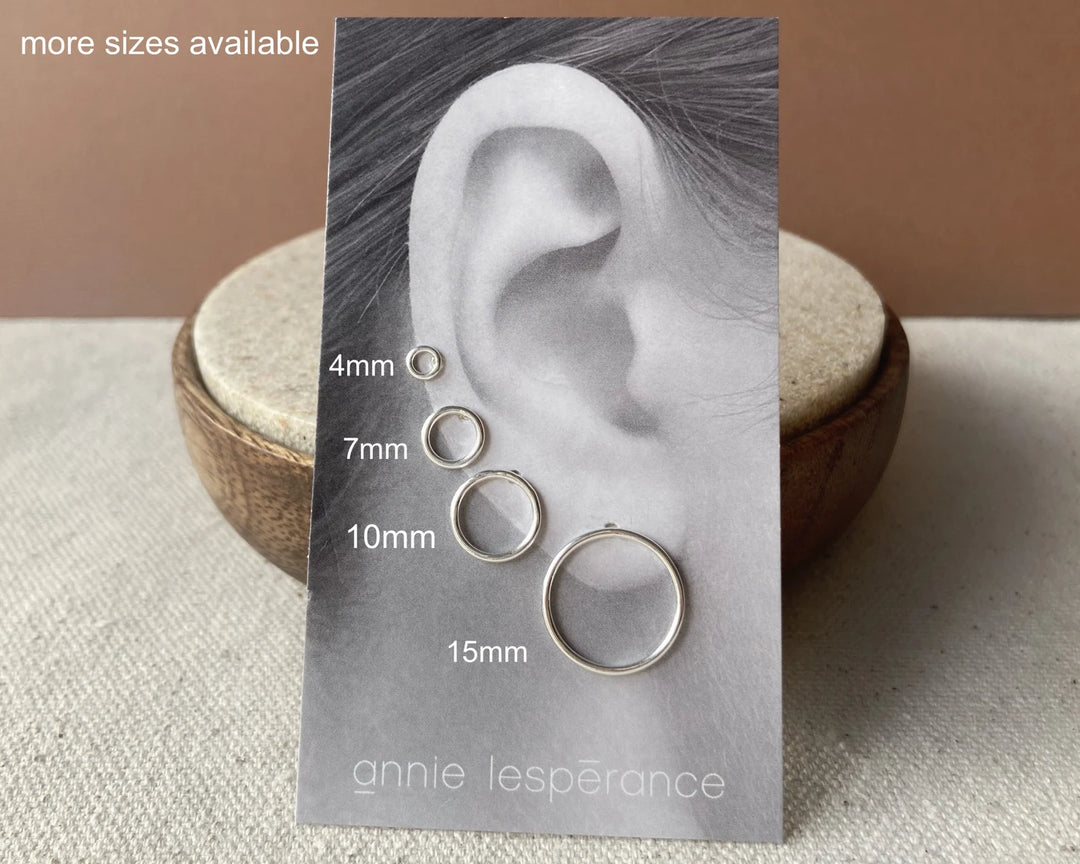 Boucles d'oreilles cercles vides en argent 15 mm