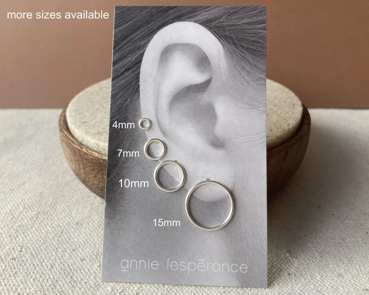 Boucles d'oreilles cercles vides en argent 15 mm