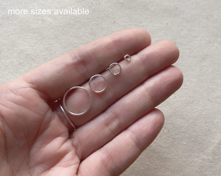 Boucles d'oreilles cercles vides en argent 15 mm