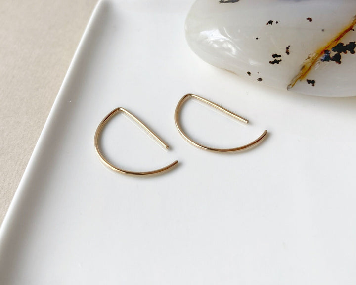 Anneaux demi lune dorées