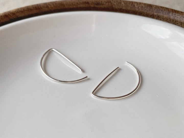 Anneaux demi lune sterling