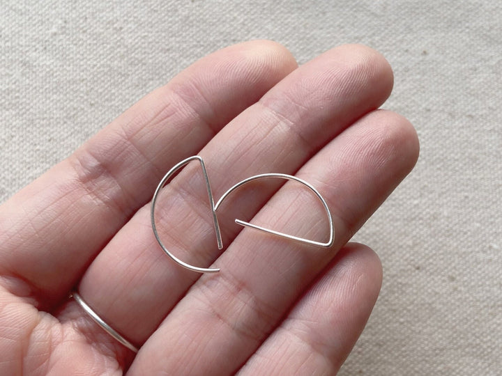 Anneaux demi lune sterling