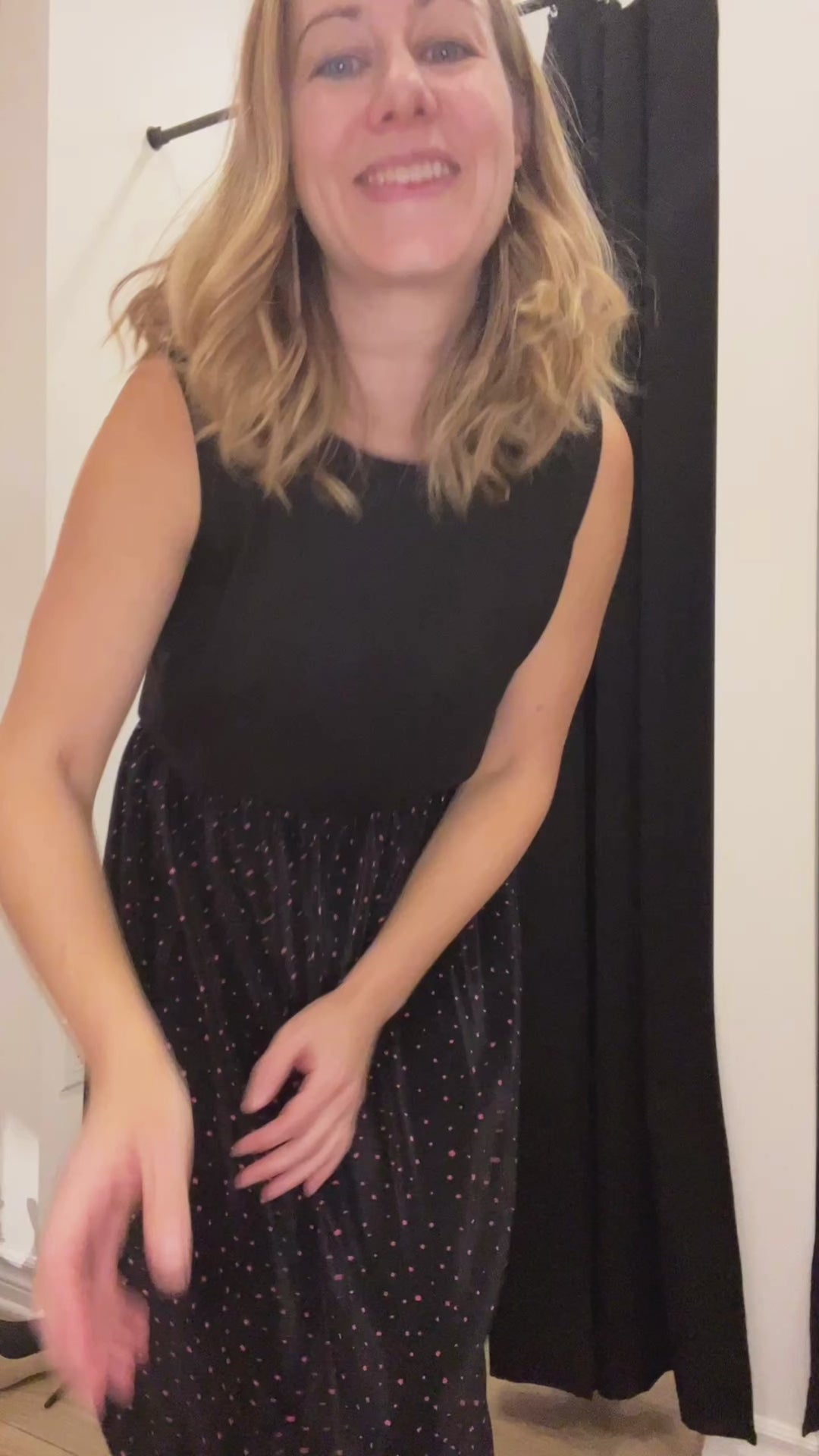 Jupe plissée Dahlia pois rose