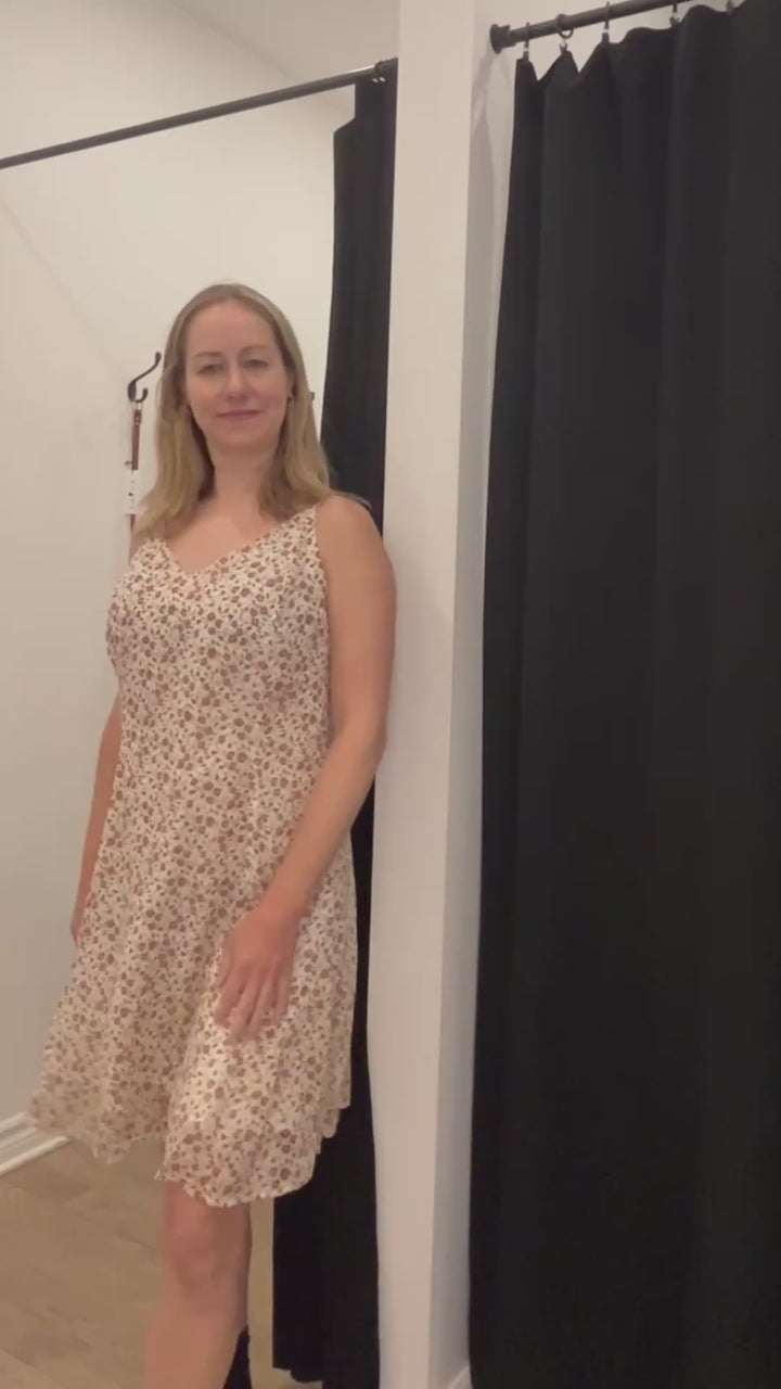 Robe Souffle léger - Fleur beige & brun
