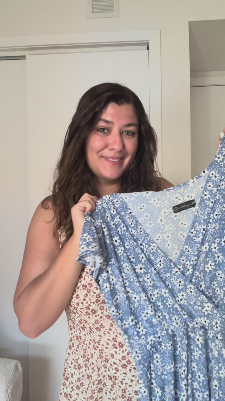 Robe Fiesta - Fleuri bleu