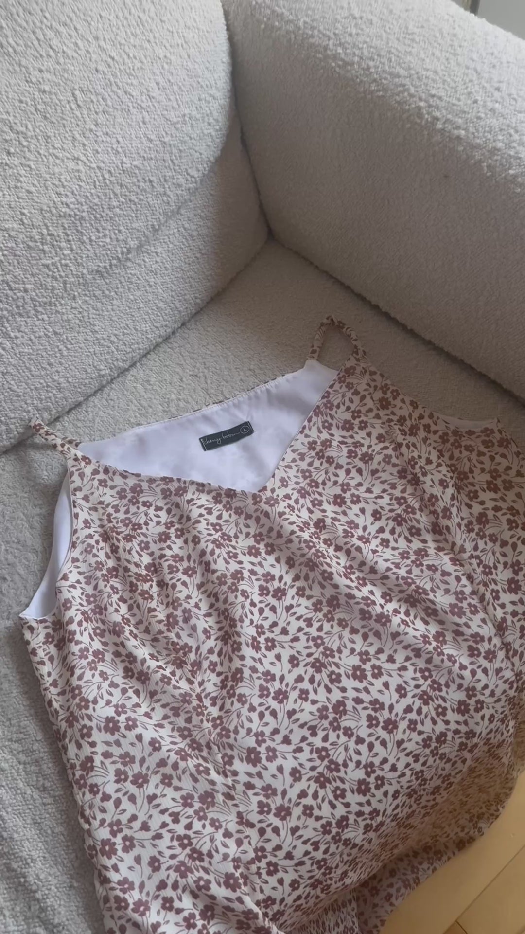 Robe Souffle léger - Fleur beige & brun