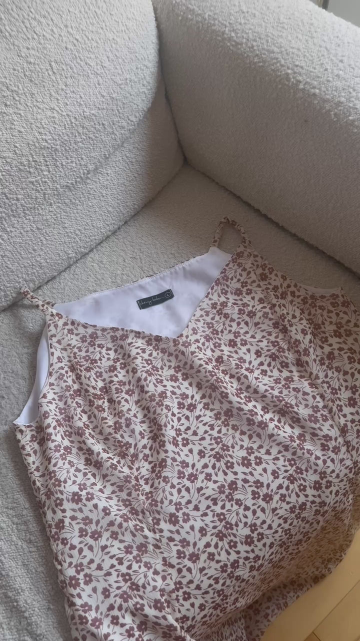 Robe Souffle léger - Fleur beige & brun