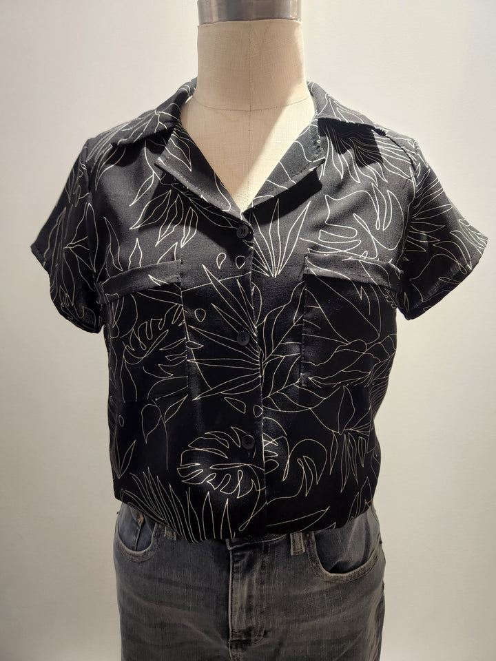 Orchid blouse / Ivory leaves