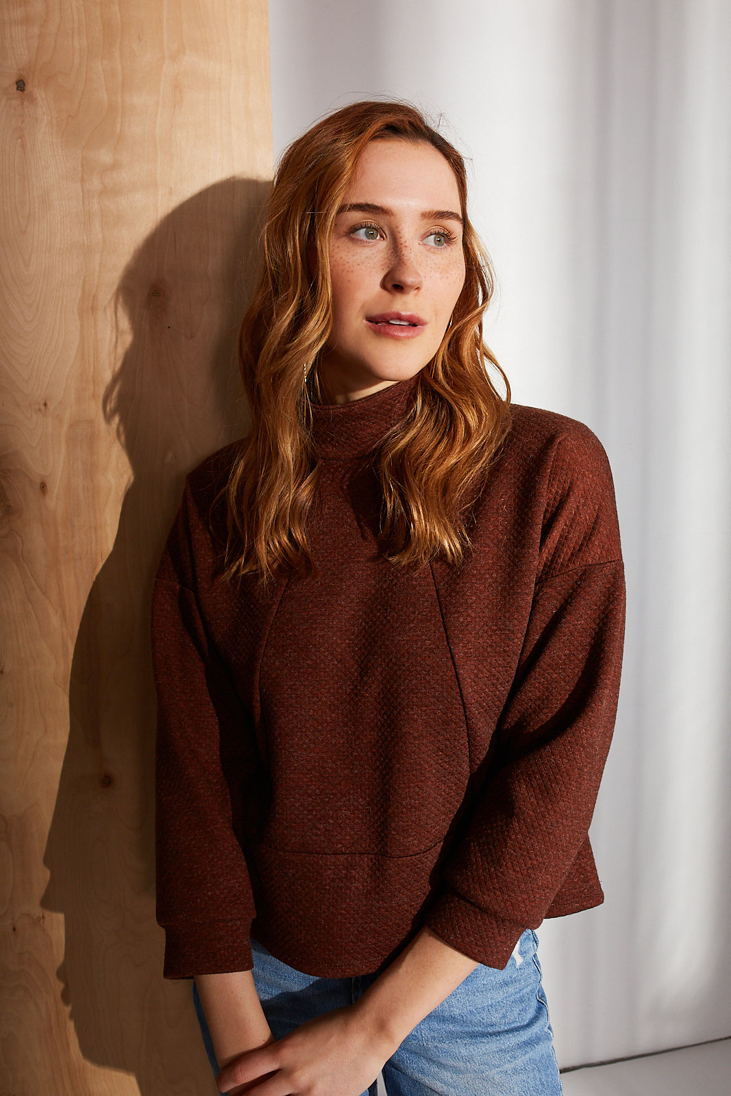 Sienna Sweater - Quilted Rust