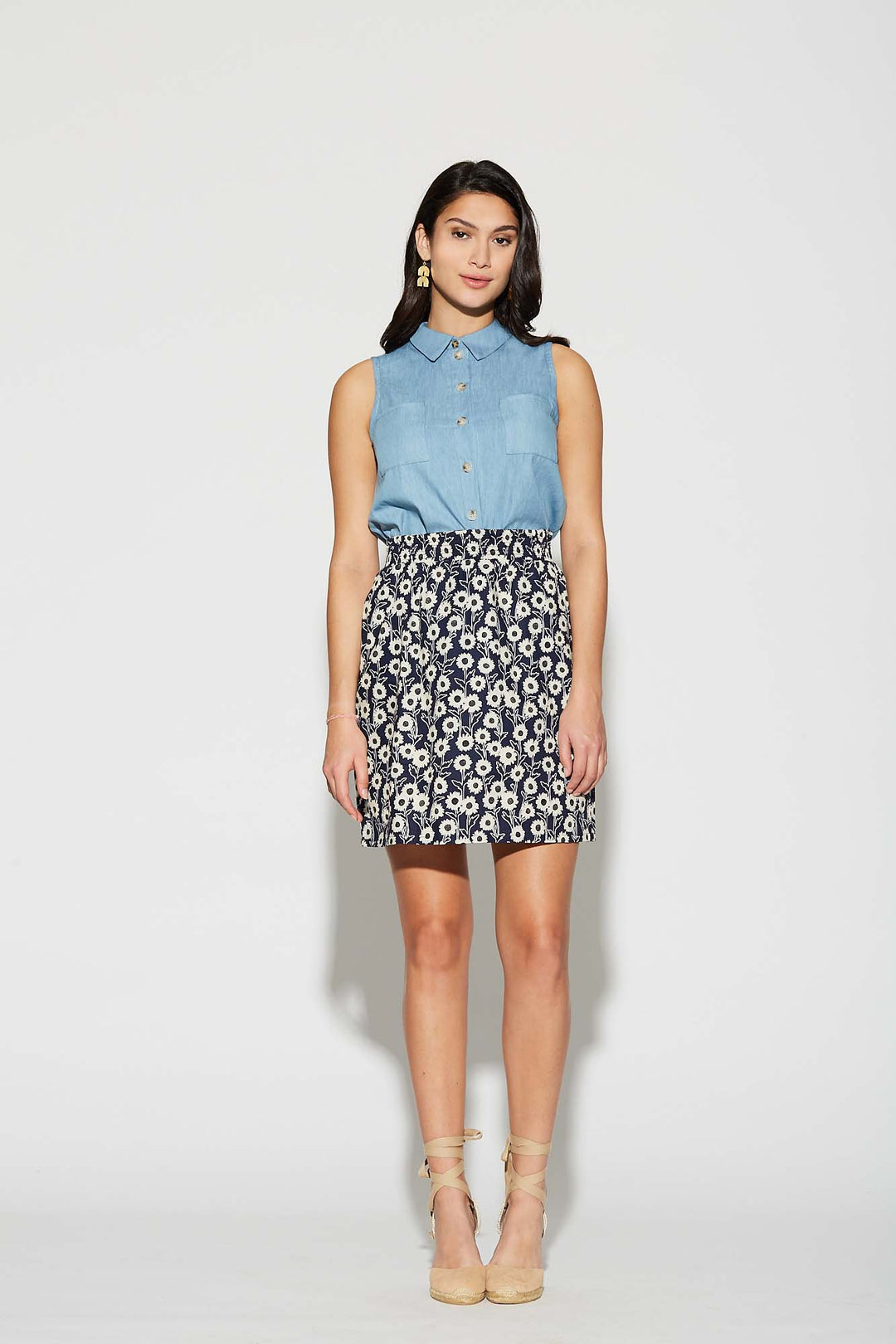 Palm Springs Skirt - Pale Chambray