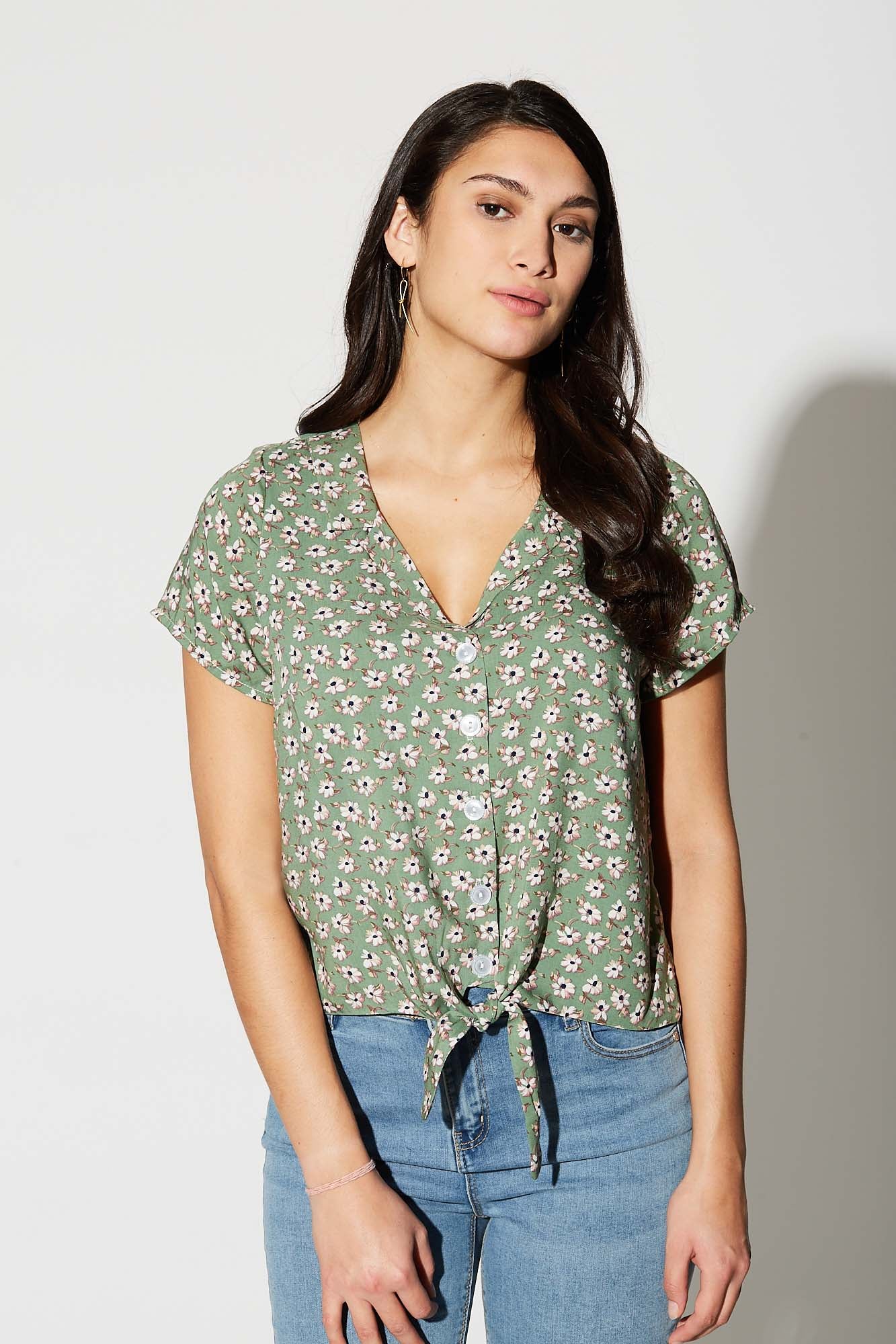 Macarena T-Shirt - Floral Mint 90s