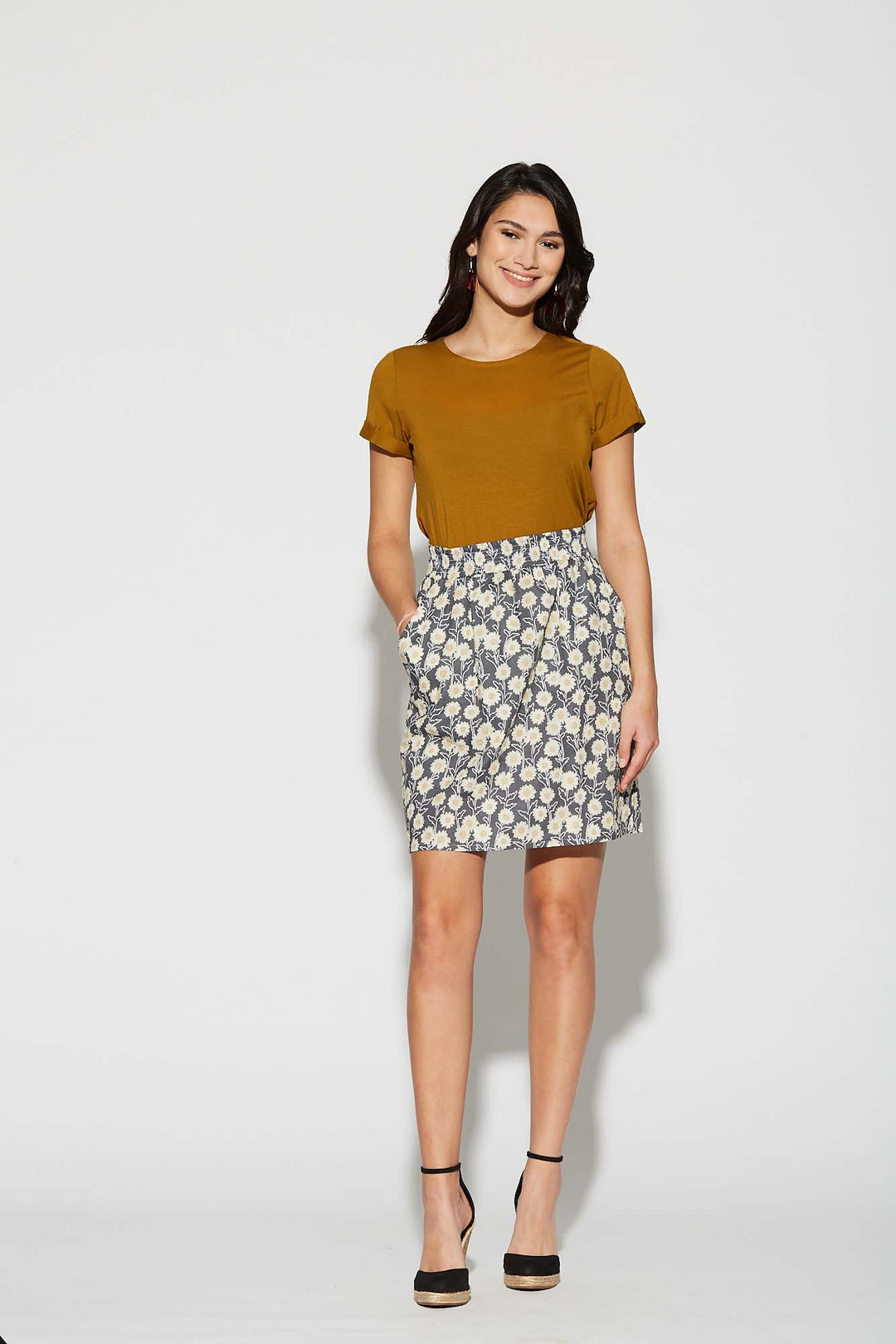 Jupe Palm Springs - Daisy fond marine