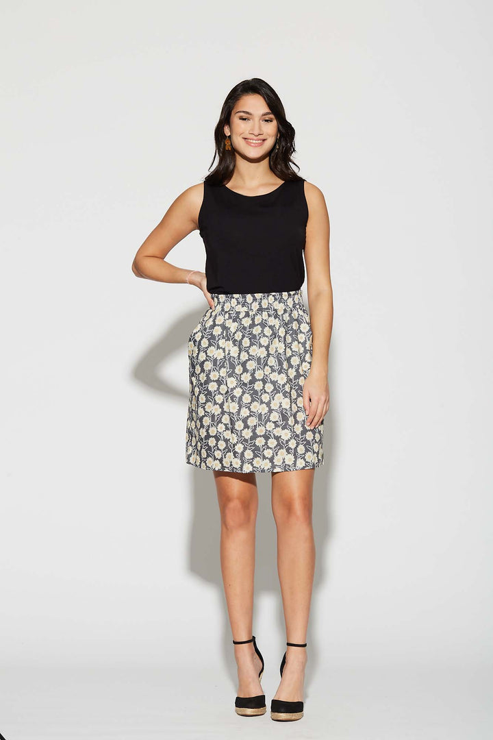 Jupe Palm Springs - Daisy fond gris