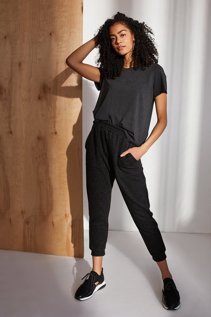 Pantalon Jemma - Matelassé Charbon