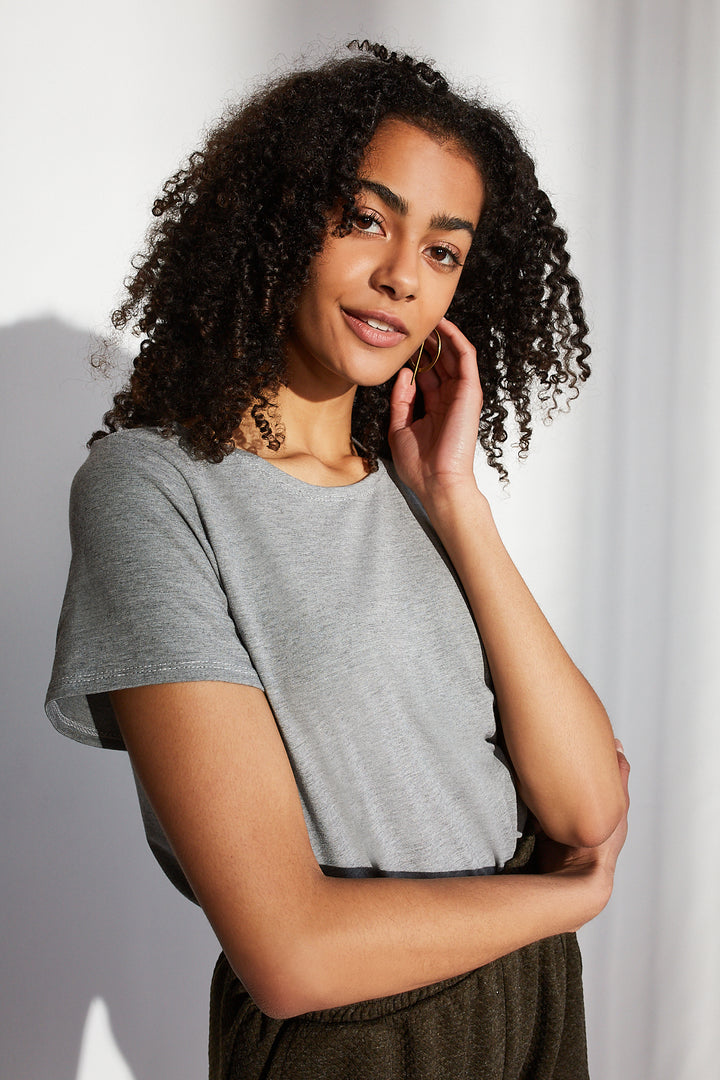 Eli T-Shirt - Charcoal Micro Lines